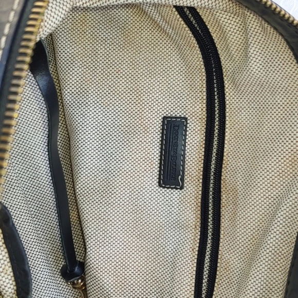 Dooney & Bourke Classic Cream Signature Canvas and Black Leather Baguette Bag - Picture 15 of 17